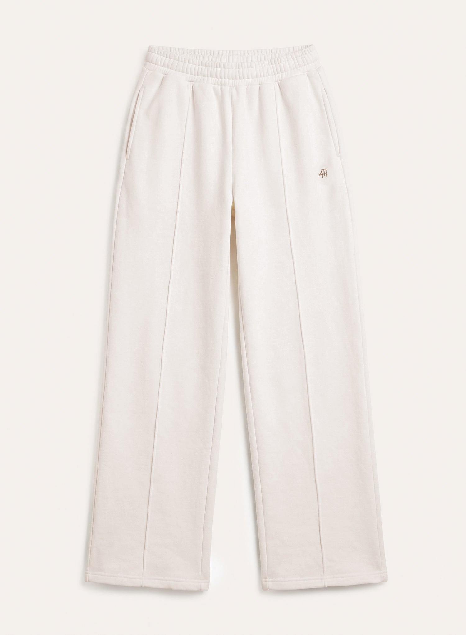 White 4th Wide Leg Branded Joggers